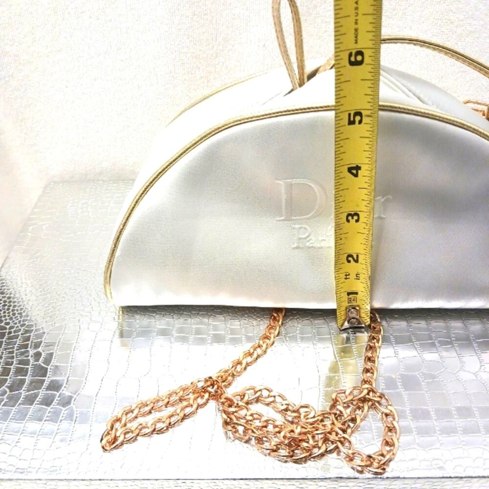 Dior Crossbody Bag WHITE CRESENT Bag PEARLS STRAND converted CD Cosmetic Wedding - Picture 15 of 16
